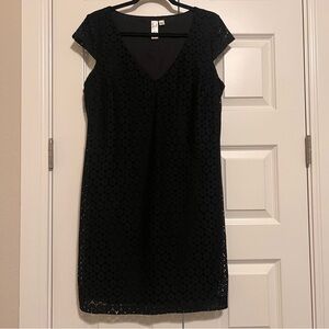 Emma & Michele Black Eyelet Mini Dress